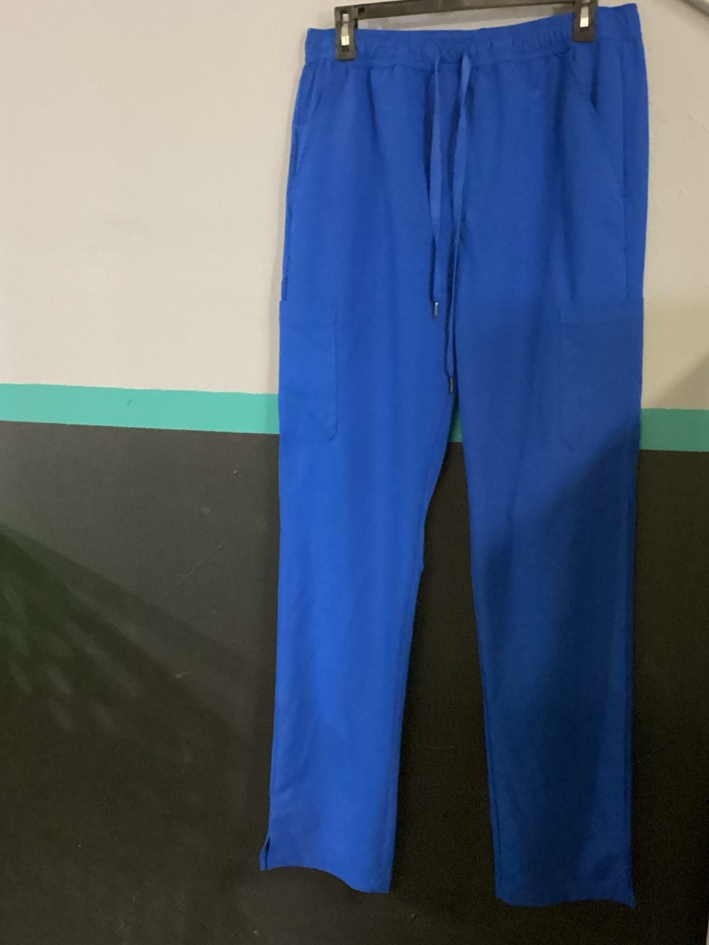 Women's Drawstring Scrub Pants in Royal Blue. 2 Front Pockets 2 Back Pockets